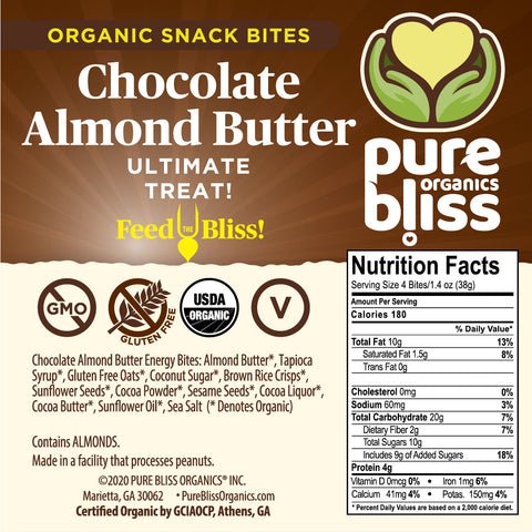 Organic Chocolate Almond Butter Snack Bites